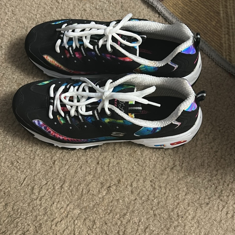 Skechers Black and Multicolor Women's Sneakers - Picture 2 of 10